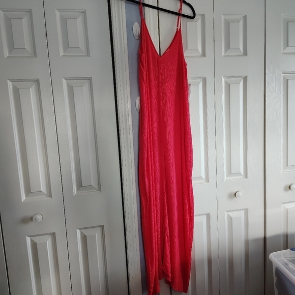 Nordstrom Rack Lovestitch gauze Maxi Dress Hibiscus S/M - Picture 4 of 8